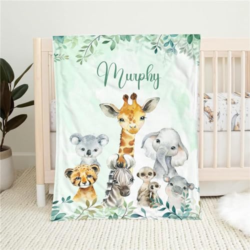 UOOYAA Personalisierte Baby Decke mit Name Kuscheldecke Kinder Namensdecke Individuelle Baby Decke Geschenke für Mädchen und Junge,Geschenk zur Geburt von UOOYAA