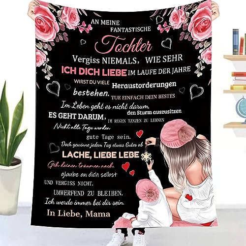 UOOYAA Personalisierte Decke An Meine Tochter Geschenke Für Tochter von Mama,Kuscheldecke Flauschig Geschenke Super weich Mikrofaser Flanelldecke, 18 Geburtstag Mädchen, Weihnachten Geschenke von UOOYAA