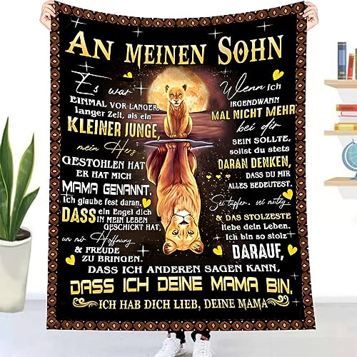 UOOYAA Personalisierte Decke An Meinen Sohn Geschenke Für Sohn von Mama,Kuscheldecke Flauschig Geschenke Super weich Mikrofaser Flanelldecke, 18 Geburtstag Junge, Weihnachten Geschenke von UOOYAA