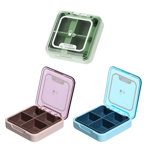 3 Stücke 4-Gitter-Medikamentenbox, Plastikkasten, Tragbare Aufbewahrungsbox, Reiseversorgungen Und Medizinische Verpackungsschachtel. 3 Stücke 4-Gitter-Medikamentenbox, Plastikkasten, Tragbare Aufbewahrungsbox, Reiseversorgungen Und Medizinische Verpackungsschachtel. von UOPJDD