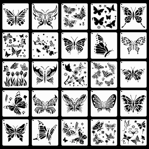 UOPJDD 25 Stücke Schmetterlingsmalerei Vorlagen, Kreative Malereien, Malereihilfen, DIY -Kunsthandwerk Accessoires. UOPJDD 25 Stücke Schmetterlingsmalerei Vorlagen, Kreative Malereien, Malereihilfen, DIY -Kunsthandwerk Accessoires. von UOPJDD