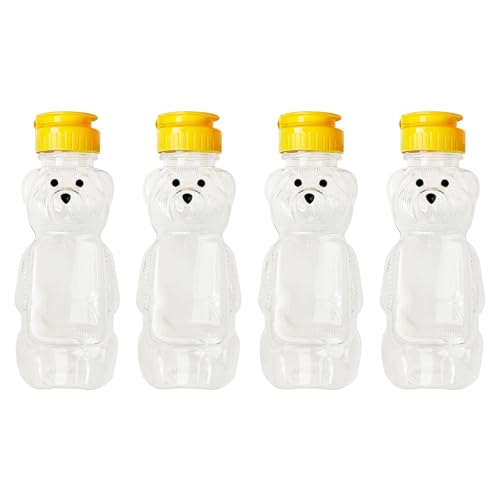 UOPJDD 4 Stücke Bärenförmige Plastikflasche, 250 Ml Transparente Extrusionsflasche, Sirupspender, Küchenbedarf. UOPJDD 4 Stücke Bärenförmige Plastikflasche, 250 Ml Transparente Extrusionsflasche, Sirupspender, Küchenbedarf. von UOPJDD