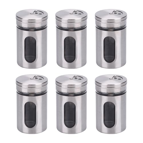 UOPJDD 6 Stücke Aus Spreizflasche, Küchenvorräte, Gewürzflasche Aus Rostfreiem Stahl, Gewürzspender, Backzubehör. von UOPJDD