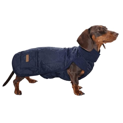 UOSIA Dackel Hundemäntel Wasserdichter, Warmer Wintermantel mit Steppung und Leinenöffnung Verstellbare Kleidung für mittelgroße Hunde von UOSIA