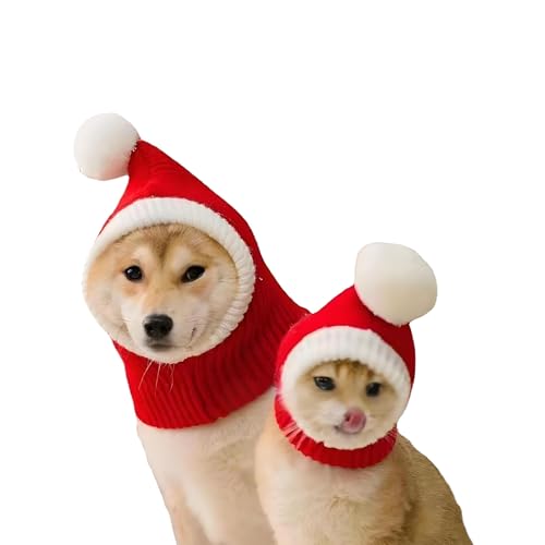 UOSIA Hund Weihnachtskappe Mit Pompon Rot Gehäkelte Katze Hut Entzückend Warm Winter Hund Hut Hals Ohr Warmer Stirnband Schutzkostüm Für Kleinen Mittleren UOSIA Hund Weihnachtskappe Mit Pompon Rot Gehäkelte Katze Hut Entzückend Warm Winter Hund Hut Hals Ohr Warmer Stirnband Schutzkostüm Für Kleinen Mittleren von UOSIA