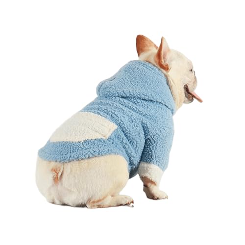 UOSIA Hundesweatshirt für Französische Bulldoggen Warmes Fleece-Hundesweatshirt mit Kapuze und Tasche Modisches, atmungsaktives Sweatshirt mit Kapuze und Zwei Beinen für kleine Hunde von UOSIA