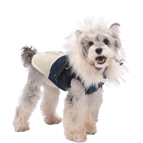 UOSIA Hundeweste Wintermantel mit integriertem Geschirr Warme Daunenjacken für Haustiere mit Kapuze und Pelzkragen Modische Pufferweste für kaltes Wetter UOSIA Hundeweste Wintermantel mit integriertem Geschirr Warme Daunenjacken für Haustiere mit Kapuze und Pelzkragen Modische Pufferweste für kaltes Wetter von UOSIA