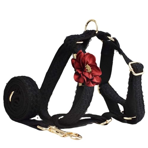 UOSIA Kein Pull Hundeweste Gurt Mit Leine Set - Bequeme Verstellbare Haustier Halter Gurt Mit Quick Release Metallschnalle & Abnehmbare Blume UOSIA Kein Pull Hundeweste Gurt Mit Leine Set - Bequeme Verstellbare Haustier Halter Gurt Mit Quick Release Metallschnalle & Abnehmbare Blume von UOSIA