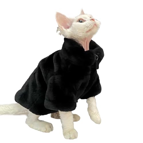 UOSIA Luxus Haarlose Katze Kleidung Schwarz Samt Warme Sphynx Katze Jacke Mit Reißverschluss ThicknessTurtleneck Kleidung Für Sphynx, Cornish Und Kleine UOSIA Luxus Haarlose Katze Kleidung Schwarz Samt Warme Sphynx Katze Jacke Mit Reißverschluss ThicknessTurtleneck Kleidung Für Sphynx, Cornish Und Kleine von UOSIA