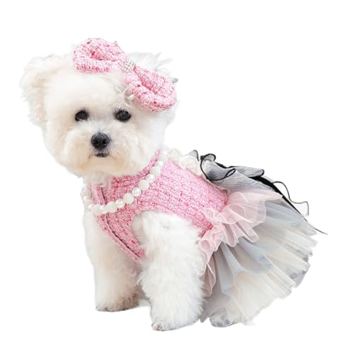 UOSIA Modische Hundekleidchen mit Schleife und Perlenkette Herbstliches Welpenkleid Rock Tutu Schleife Hochzeitskleid Süße formelle Kleidung für Haustiere UOSIA Modische Hundekleidchen mit Schleife und Perlenkette Herbstliches Welpenkleid Rock Tutu Schleife Hochzeitskleid Süße formelle Kleidung für Haustiere von UOSIA