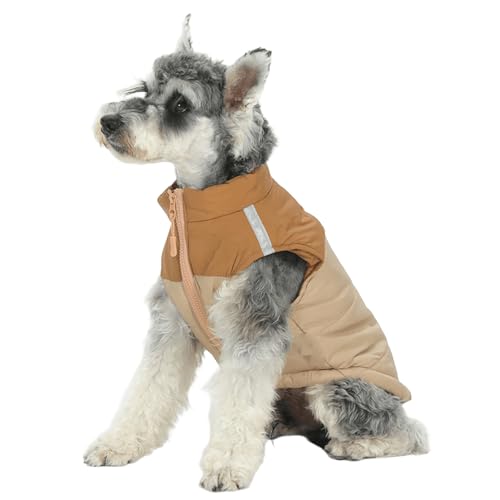 UOSIA Modische Hundeweste Warme Hundeweste mit Reißverschluss und doppelter D-Ring-Leine Verstellbare Wintermäntel für Welpen mit reflektierendem Streifen für kleine Hunde UOSIA Modische Hundeweste Warme Hundeweste mit Reißverschluss und doppelter D-Ring-Leine Verstellbare Wintermäntel für Welpen mit reflektierendem Streifen für kleine Hunde von UOSIA