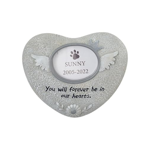 UOSIA Pet Memorial Stones für Hunde mit Bilderrahmen, Pfote/Herz geformt Verlust von Hund Katze Sympathie Geschenk UOSIA Pet Memorial Stones für Hunde mit Bilderrahmen, Pfote/Herz geformt Verlust von Hund Katze Sympathie Geschenk von UOSIA