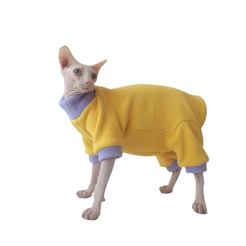 UOSIA Rollkragenpullover für Sphynx-Katzen Winterkleidung Lila weicher Rollkragenpullover mit Bauchschutz Warmer Fleece-Overall für Kätzchen und Welpen UOSIA Rollkragenpullover für Sphynx-Katzen Winterkleidung Lila weicher Rollkragenpullover mit Bauchschutz Warmer Fleece-Overall für Kätzchen und Welpen von UOSIA