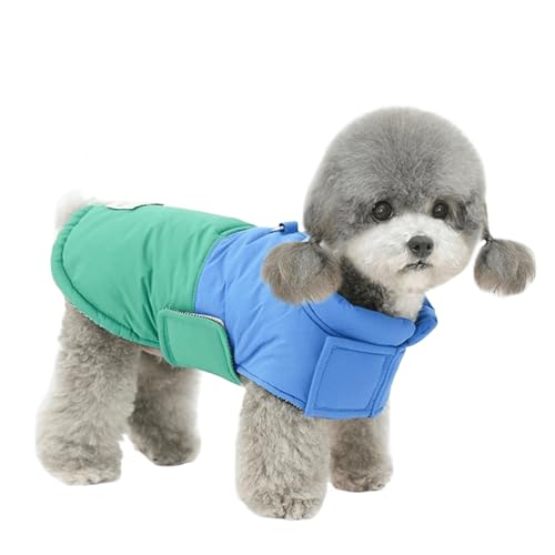 UOSIA Süße kleine Hundejacke wasserdichte Winterjacke für Welpen Weste mit D-Ring Verstellbar Farbiger Patchwork-Mantel mit Polsterung für kleine und mittelgroße Hunde von UOSIA