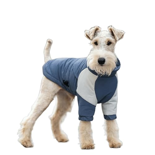 UOSIA Warm Puffer Jacke für Welpen Modischer wasserdichter Wintermantel für Hunde mit Leinenöffnung Verstellbare Pufferweste mit Reißverschluss für Haustiere von UOSIA