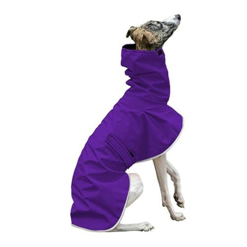 UOSIA Warme Greyhound Mantel wasserdichte Whippet Jacke Mit Verstellbarem Haken & Schleife Winddichte Fleece Kaltes Wetter Mäntel Für Mittlere Große Hunde von UOSIA