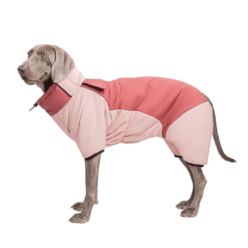 UOSIA Warmer Hundemantel wasserdichte Jacke mit Reißverschluss und Rollkragen Verstellbar Reflektierend Für große Hunde Wintermantel mit Beinen von UOSIA