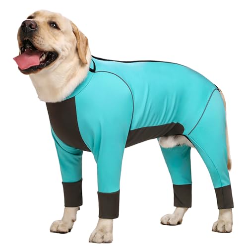 UOSIA Wasserdichter Hundespringanzug mit Rollkragen und Reißverschluss, dehnbarer Hundepyjama, Leichter Sportanzug für große und mittelgroße Hunde von UOSIA