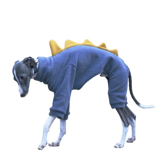 UOSIA Whippet-Hund-Fleece-Dinosaurier-Onesie-Rollkragenpullover Gemütlicher Hundepyjama für italienische Windhunde Ganzkörper-Warmhund-Wintermantel-Jumpsuit von UOSIA