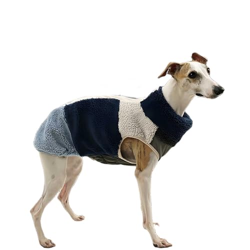UOSIA Whippet Hundemantel Verstellbare Fleece-Hundejacke mit hohem Kragen und Reißverschluss Modischer ärmelloser Mantel für kaltes Wetter für italienische Windhunde von UOSIA