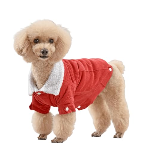 UOSIA Winter-Hundemäntel aus Cord Niedliche mit Fleece gefütterte warme Jacke für Welpen mit Knopfleiste am Kragen Kleidung für Hunde bei kaltem Wetter für Jungen und Mädchen UOSIA Winter-Hundemäntel aus Cord Niedliche mit Fleece gefütterte warme Jacke für Welpen mit Knopfleiste am Kragen Kleidung für Hunde bei kaltem Wetter für Jungen und Mädchen von UOSIA
