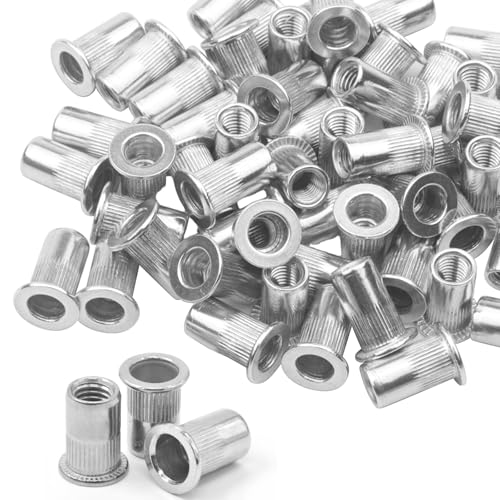 100 Stück Nietmuttern M6, Nietmutter Edelstahl Blindnietmuttern Flachkopf Einnietmuttern Gewinde Rivet Einpressmuttern für Metall und Kunststoffplatten 100 Stück Nietmuttern M6, Nietmutter Edelstahl Blindnietmuttern Flachkopf Einnietmuttern Gewinde Rivet Einpressmuttern für Metall und Kunststoffplatten von UOSIWYA