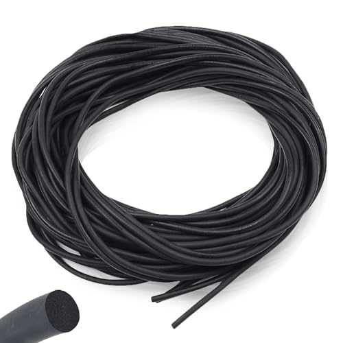 Fugenfüllprofil 20 Meter, Dichtschnur Gummischwamm 4 mm Dichtung Rundschnur Schaumstoff Rund für Spalt Fugendichtschnur (Schwarz) von UOSIWYA