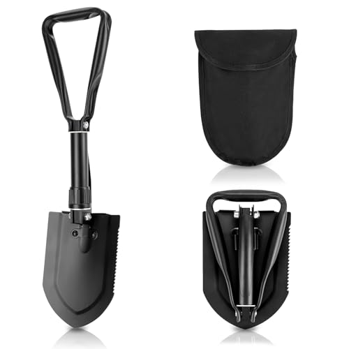 Klappspaten 58cm, Schaufel Multifunktionale Klappschaufel Spaten mit Aufbewahrungstasche Sandschaufel Schneeschaufeln Pflanzschaufel für Garten Camping Outdoor Survival von UOSIWYA
