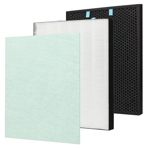UOUOLONUN 1 Satz True HEPA Filter Ersatz für Bissell Air400 Luftreiniger, 1 Hepa Filter und Vorfilter + 1 Kohlefilter im Vergleich zu Teil # 2521 und 2520 von UOUOLONUN