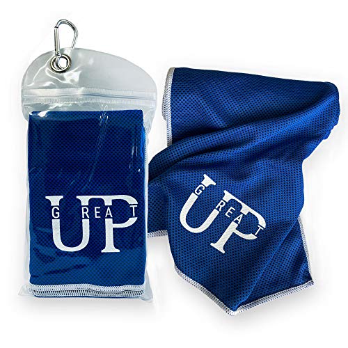 UP GREAT Sporthandtuch, Kühlendes Handtuch, Kühltuch selbstkühlend (blau) KLEINES Geschenk Muttertag für Sport Laufen Wandern Yoga Golf Tennis Fitness von UP GREAT