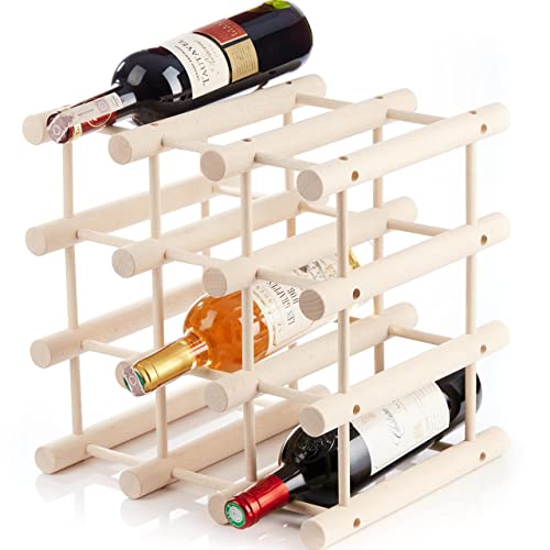 Holz-Weinregal für 12 Flaschen, praktisch für Küche oder Hausbar Modulares Weinflaschenregal Buche natur von UP Home