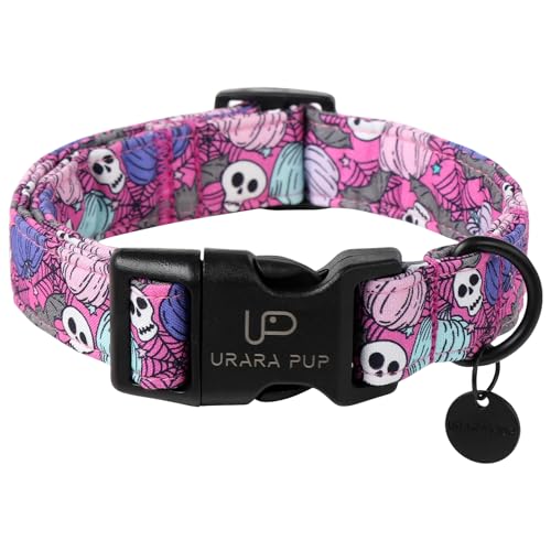 UP URARA PUP Halloween-Hundehalsband, Herbst-Baumwollhalsband für Welpen, Mädchen, Hunde oder Katzen, Halloween-Themen-Halsband mit Kürbis, Geist, Fledermaus-Muster, bezauberndes und leichtes UP URARA PUP Halloween-Hundehalsband, Herbst-Baumwollhalsband für Welpen, Mädchen, Hunde oder Katzen, Halloween-Themen-Halsband mit Kürbis, Geist, Fledermaus-Muster, bezauberndes und leichtes von UP URARA PUP