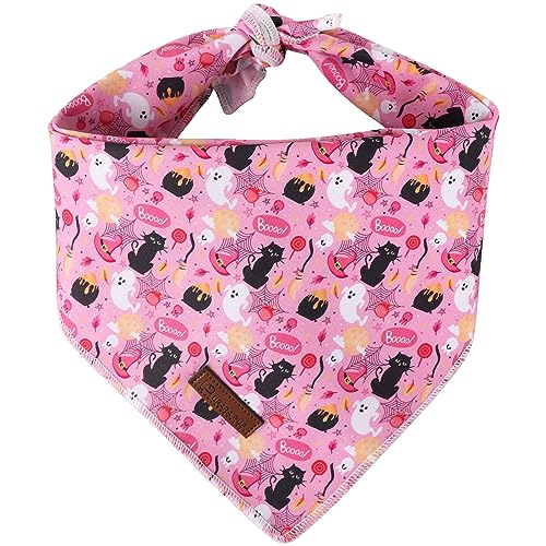 UP URARA PUP Halloween-Hundehalstuch, Halloween-Haustier-Bandana mit niedlichem Katzenmuster, rosa Welpen-Bandana für Mädchen, Jungen, Hunde oder Katzen, verstellbares Haustier-Dreieckstuch für kleine UP URARA PUP Halloween-Hundehalstuch, Halloween-Haustier-Bandana mit niedlichem Katzenmuster, rosa Welpen-Bandana für Mädchen, Jungen, Hunde oder Katzen, verstellbares Haustier-Dreieckstuch für kleine von UP URARA PUP