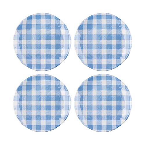 UP ware 4 Stück 15,2 cm Melamin Dessertteller Vorspeise Speiseteller kleine Servierteller Partyteller runde Teller für Dessert Snack Obst Beilagen (Gingham Blue) von UP