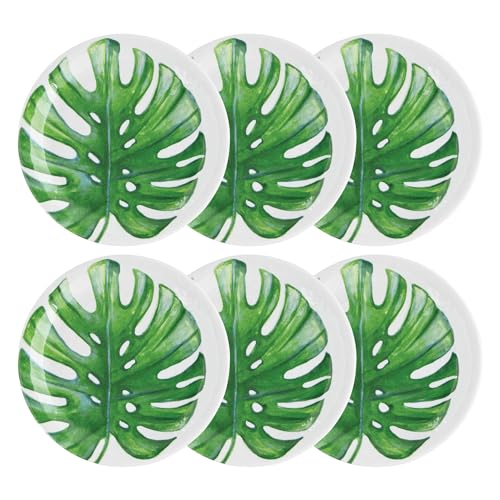 UP ware Monstera Melamin Salatteller Set, Runde Teller für Risotto, Pasta und Salat, BPA-frei, spülmaschinenfest, Grün, 22,9 cm, 6 Stück UP ware Monstera Melamin Salatteller Set, Runde Teller für Risotto, Pasta und Salat, BPA-frei, spülmaschinenfest, Grün, 22,9 cm, 6 Stück von UP