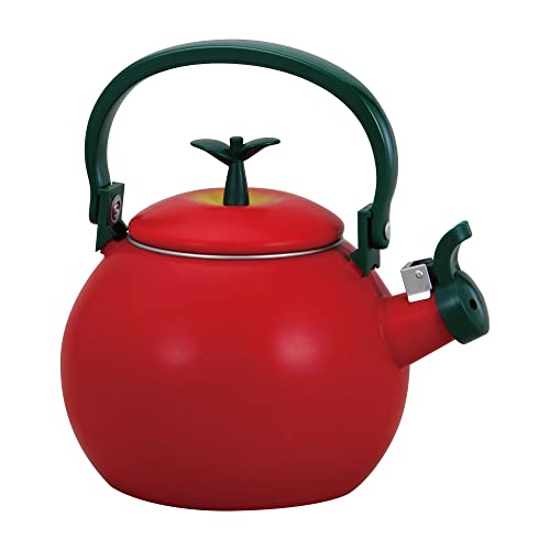 UP ware Pfeifender Teekessel aus Emaille auf Stahl, Teekessel auf dem Herd (1,6 Quart, Apfel) von UP