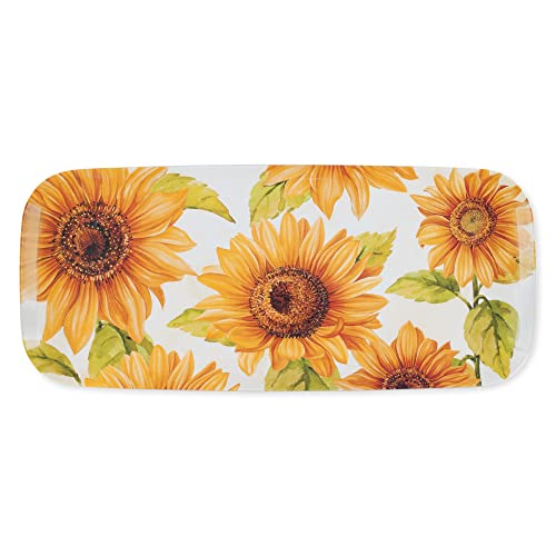 UP ware Sonnenblumen-Serviertablett aus Melamin, rechteckig, 38,1 x 16,5 cm, BPA-frei, Lebensmitteltablett für Party und Unterhaltung UP ware Sonnenblumen-Serviertablett aus Melamin, rechteckig, 38,1 x 16,5 cm, BPA-frei, Lebensmitteltablett für Party und Unterhaltung von UP