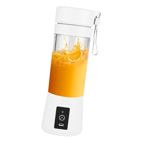 Tragbarer Mixer, Wiederaufladbarer USB-Juicer-Cup mit 6 Klingen, Eingebauter 2000-mAh-Akku, Ideal für Smoothies und Shakes, Reisefruchtmixer für die Saftherstellung zu Hause und Im Freien (WHITE) von UPALDHOU