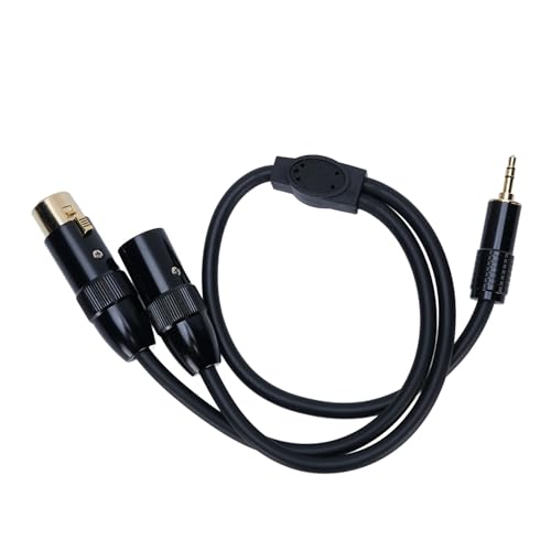 UPALDHOU 3,5 Mm Bis Dual XLR -Kabel Zuverlässig 0,5 M Länge für Tragbare Medienspieler Schwarzer PVC Pure Kupfer UPALDHOU 3,5 Mm Bis Dual XLR -Kabel Zuverlässig 0,5 M Länge für Tragbare Medienspieler Schwarzer PVC Pure Kupfer von UPALDHOU