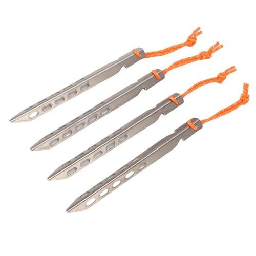 UPALDHOU 4pcs V Form Zelteinsätze Baldachin -Stecker Bodenanker mit Ti -Legierung Nylon Seil für Camping Beach Rasenwilde von UPALDHOU
