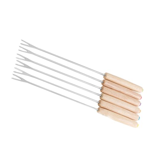 UPALDHOU 6 -Stks Edelstahl Fondue -Forken Cheese Fondues Sticks mit Holzgriff Hitzebeständig für Schokoladenkampenfeuer UPALDHOU 6 -Stks Edelstahl Fondue -Forken Cheese Fondues Sticks mit Holzgriff Hitzebeständig für Schokoladenkampenfeuer von UPALDHOU