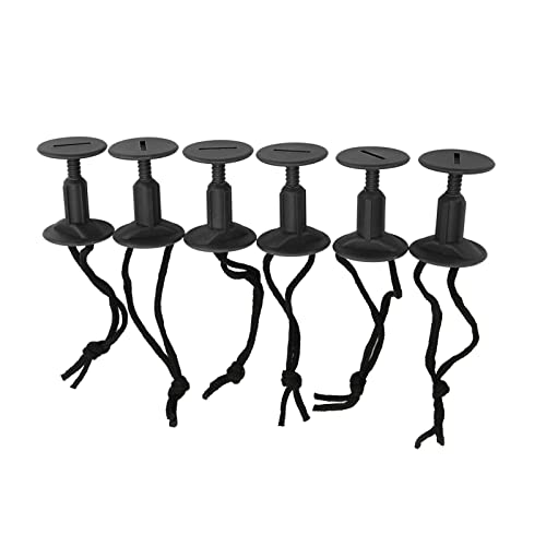 UPALDHOU 6pcs Surf -Leine -Leinen Seilstecker Robuster und Praktischer Surfboard Leinenstopfen für Surfboard Zubehör, Geeignet für Weiche Schaumstoff Surfbretter, Nylon Kunststoffmaterial (Black) von UPALDHOU