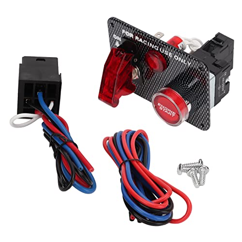 UPALDHOU Auto Zündschalter Panel Kohlefaser Multifunktional Racing Power Switch Universal für Automobile von UPALDHOU