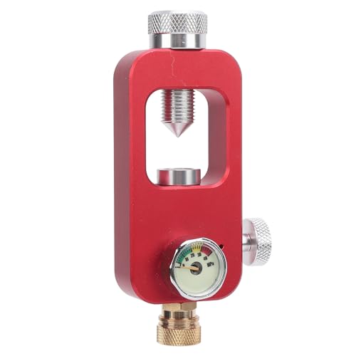 UPALDHOU Aviation Aluminium Scuba Tankadapterkugel Lock -Lock -Design 8mm Inflationsanschluss 40 MPa Druckmessstoffe mit Spiralknauf für Gasübertragung auf 0,5 L 1 L Tanks (Rot) von UPALDHOU