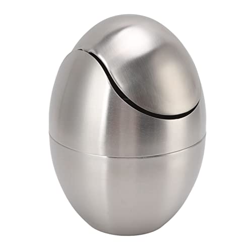 UPALDHOU Edelstahl -Eier -Shape Desktop Mülleimer mit Schlingendeckel für Badezimmer Schlafzimmer, Mini Regisseur Abfallbehälter für Platzsparende Einsparungen UPALDHOU Edelstahl -Eier -Shape Desktop Mülleimer mit Schlingendeckel für Badezimmer Schlafzimmer, Mini Regisseur Abfallbehälter für Platzsparende Einsparungen von UPALDHOU