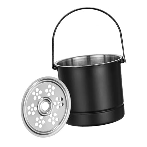 UPALDHOU Edelstahleiseiseimer Filterplatte Party Stangen Werkzeuge 1L Metalleiseimer für Cocktailstangen, Partys (BLACK) von UPALDHOU