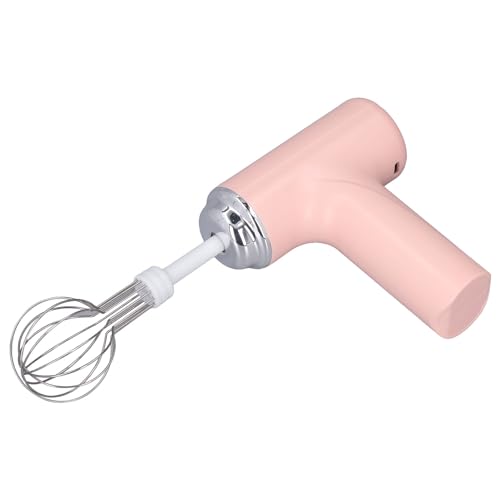 UPALDHOU Elektrische Eierschläger Handmixer Schnurloses Handheld 3 -Geschwindigkeit 3 ​​-Geschwindigkeit mit 2 Austauschbaren Mischwischungen für Creme Buttermarmelade (PINK) von UPALDHOU