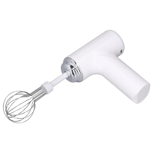 UPALDHOU Elektrische Eierschläger Handmixer Schnurloses Handheld 3 -Geschwindigkeit 3 ​​-Geschwindigkeit mit 2 Austauschbaren Mischwischungen für Creme Buttermarmelade (WHITE) von UPALDHOU