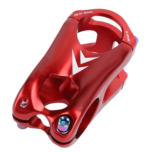 UPALDHOU Fahrradstiel -Radfahrenstamm -Lenker Stamm CNC Aluminiumlegierung 50 Mm Hohe Festigkeit Leicht Rostfeste Vakuumbeschichtung für 28,6 Mm 31,8 Straßenfahrräder (Rot) von UPALDHOU