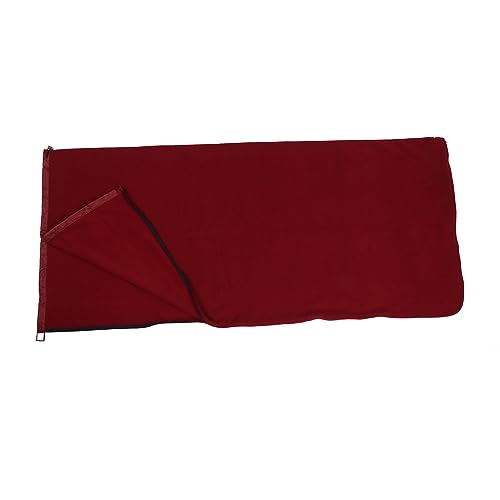 UPALDHOU Fleece Schlafsack Futter Reißverschluss Camping Deken, Gemütlich und Leicht zu Reinigen, Zum Campen und Gehen, Schwarz (Dunkelrot) von UPALDHOU